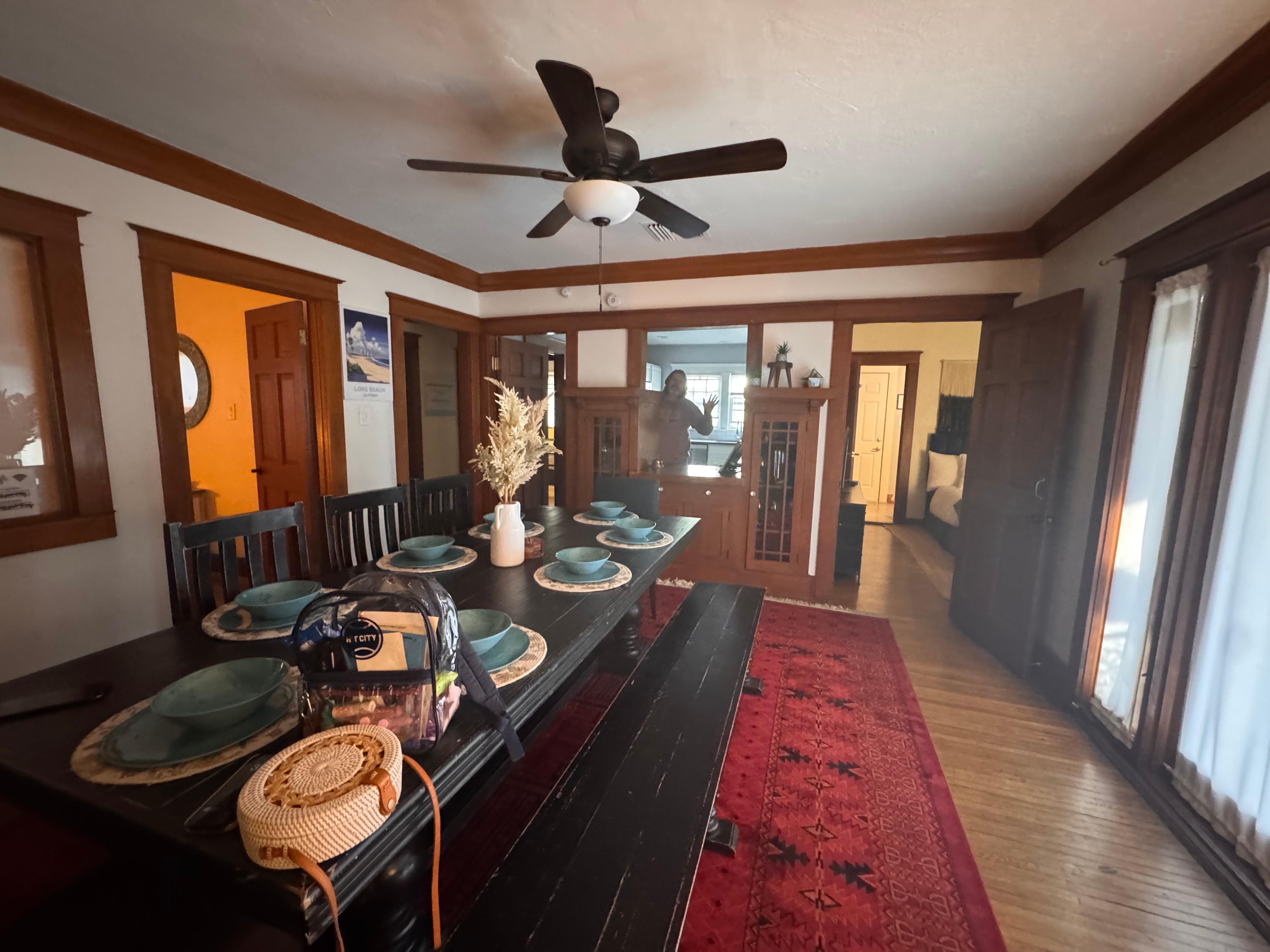 Dining room with look through kitchen 