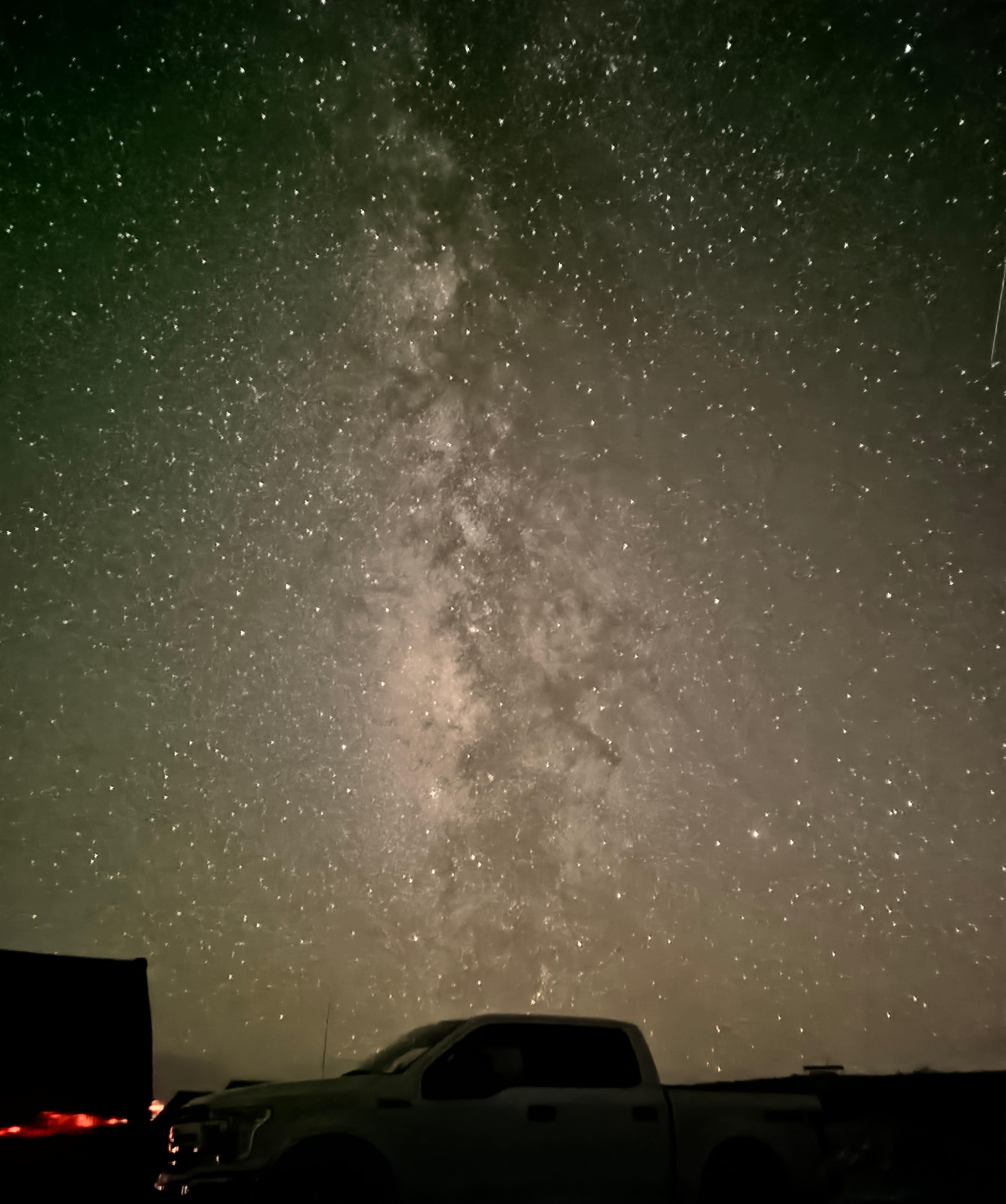 Milky Way photo from the seating area by the fire pit
