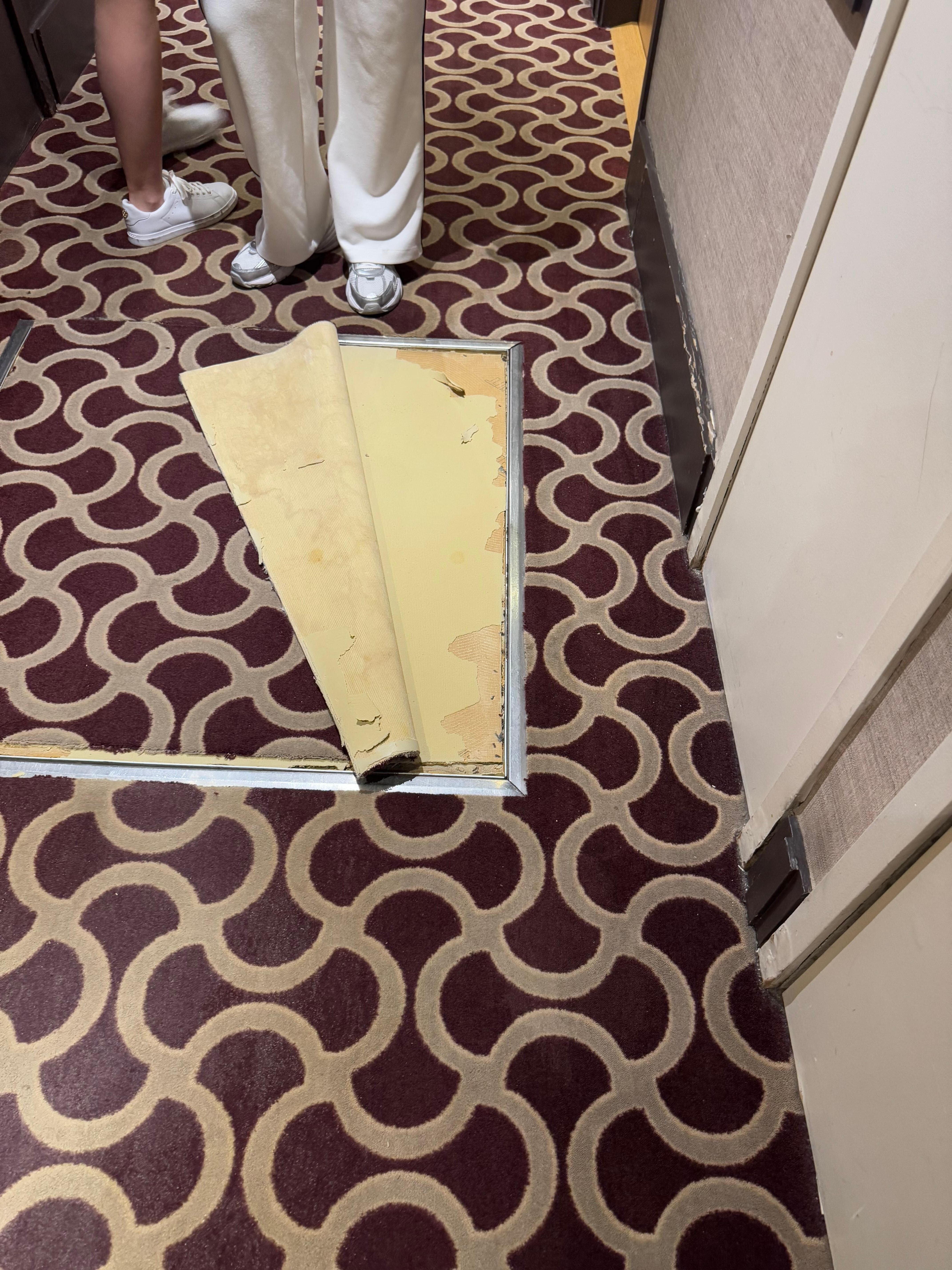Carpets were unsecured and dirty