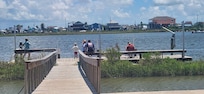The dock directly in front provided hours of entertainment for the fishers