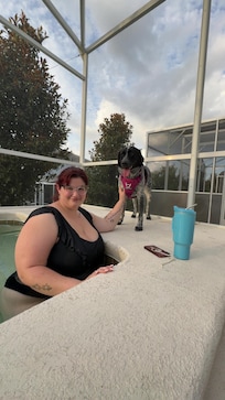 Lounging by the pool