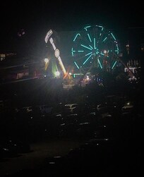 Night view of the pavilion from living room window’