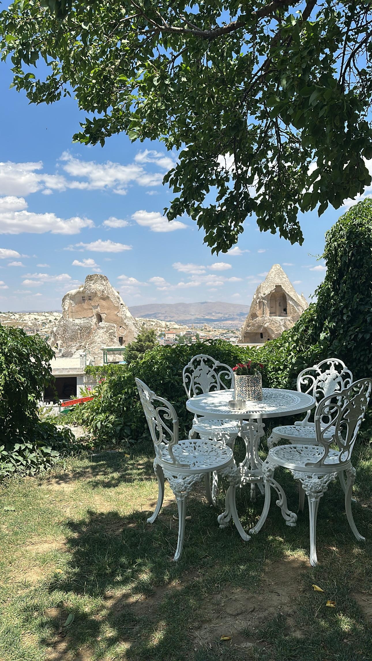 One of the many terraces and sitting places available 