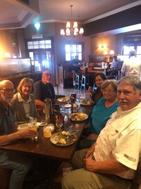 Eating in the Kilmurray Lodge….good food, drinks, and dessert!