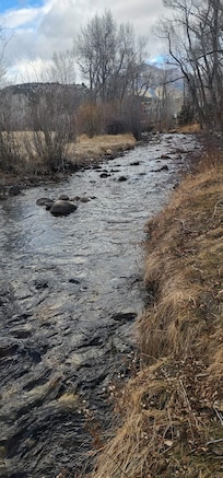 River behind the cabins