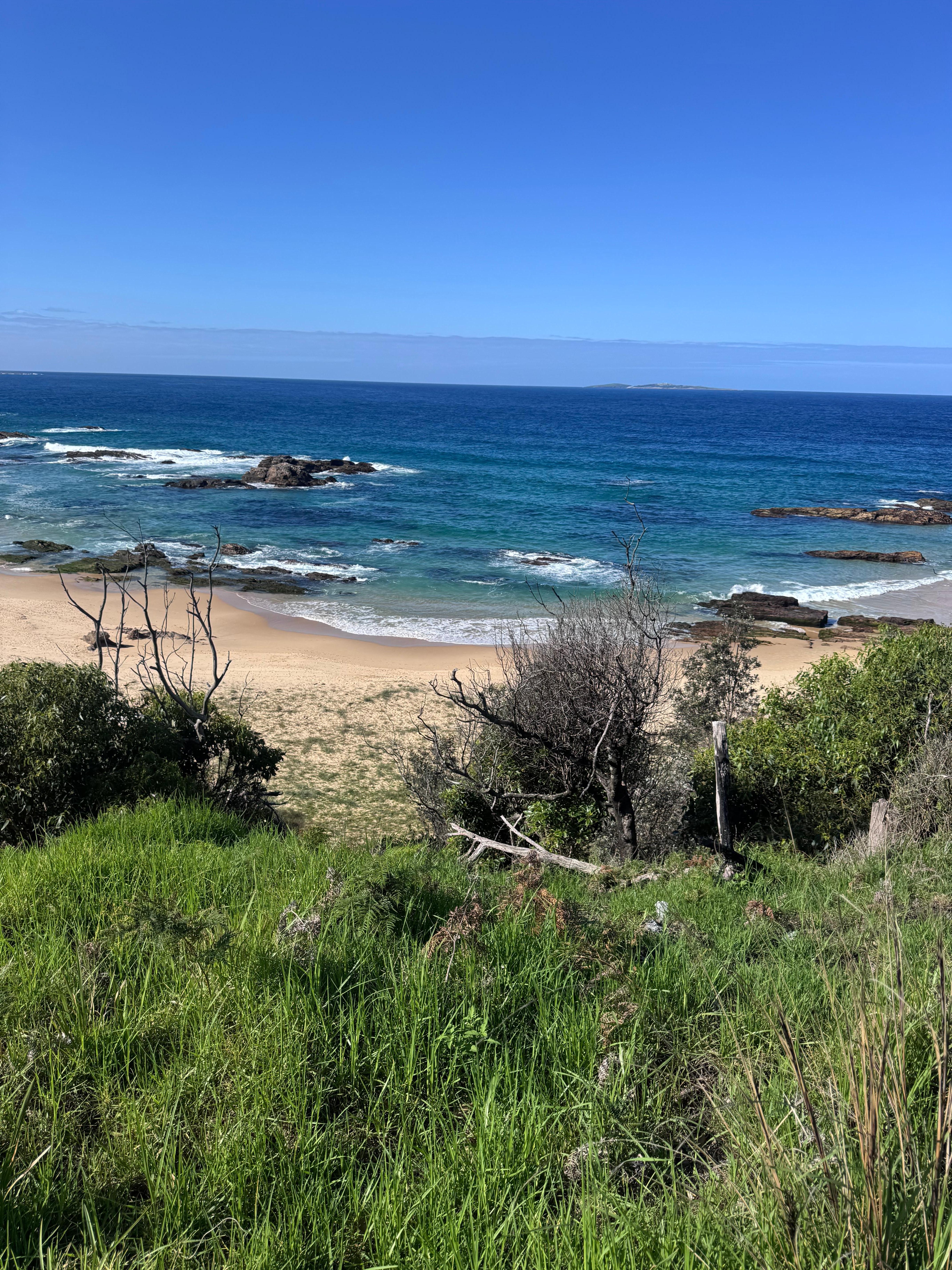 View of mystery bay from the bench  above 