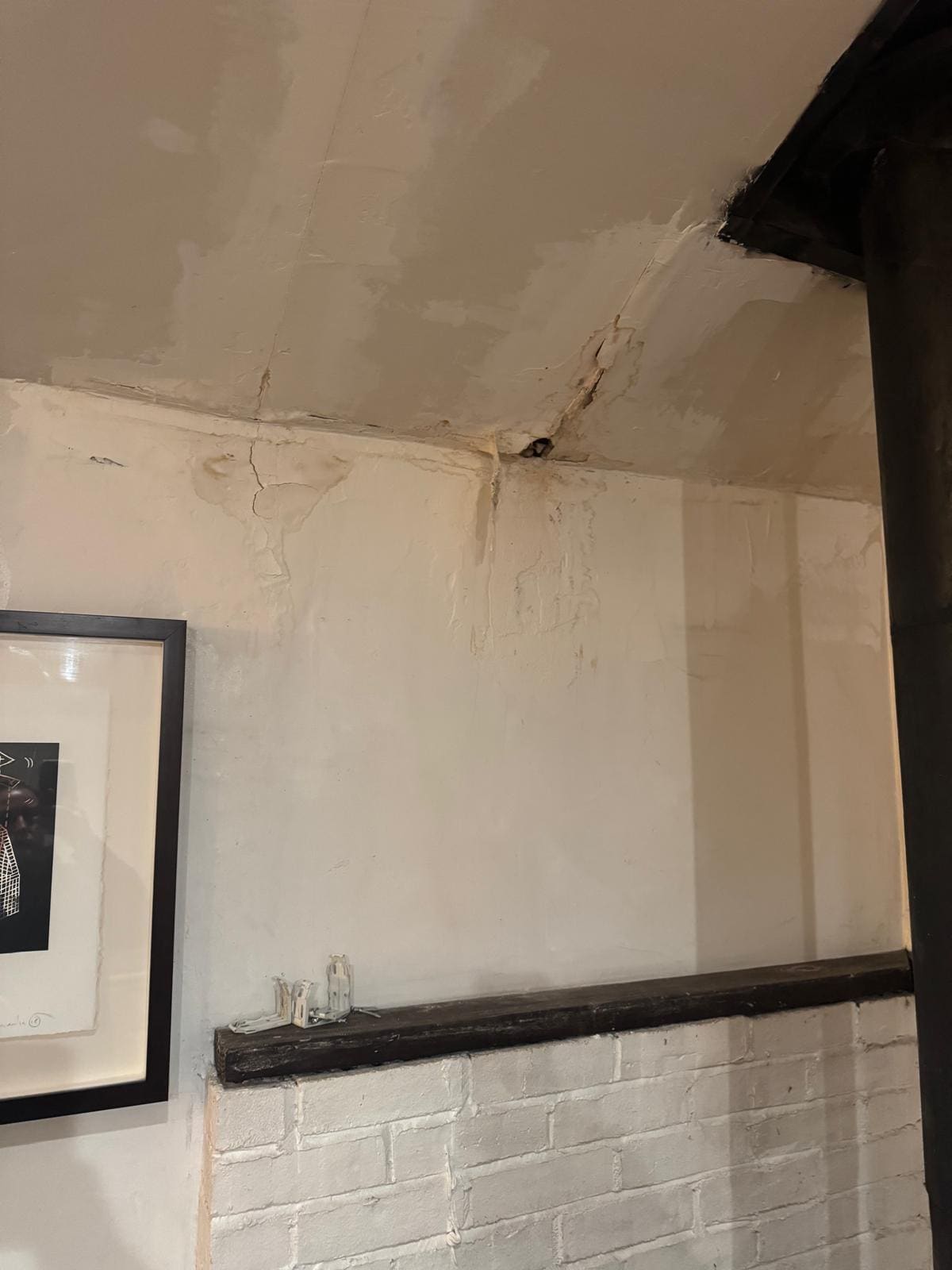 hole in ceiling which lets in draft