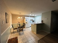 Kitchen- has all the basic kitchen essentials needed, along with washer and dryer.
