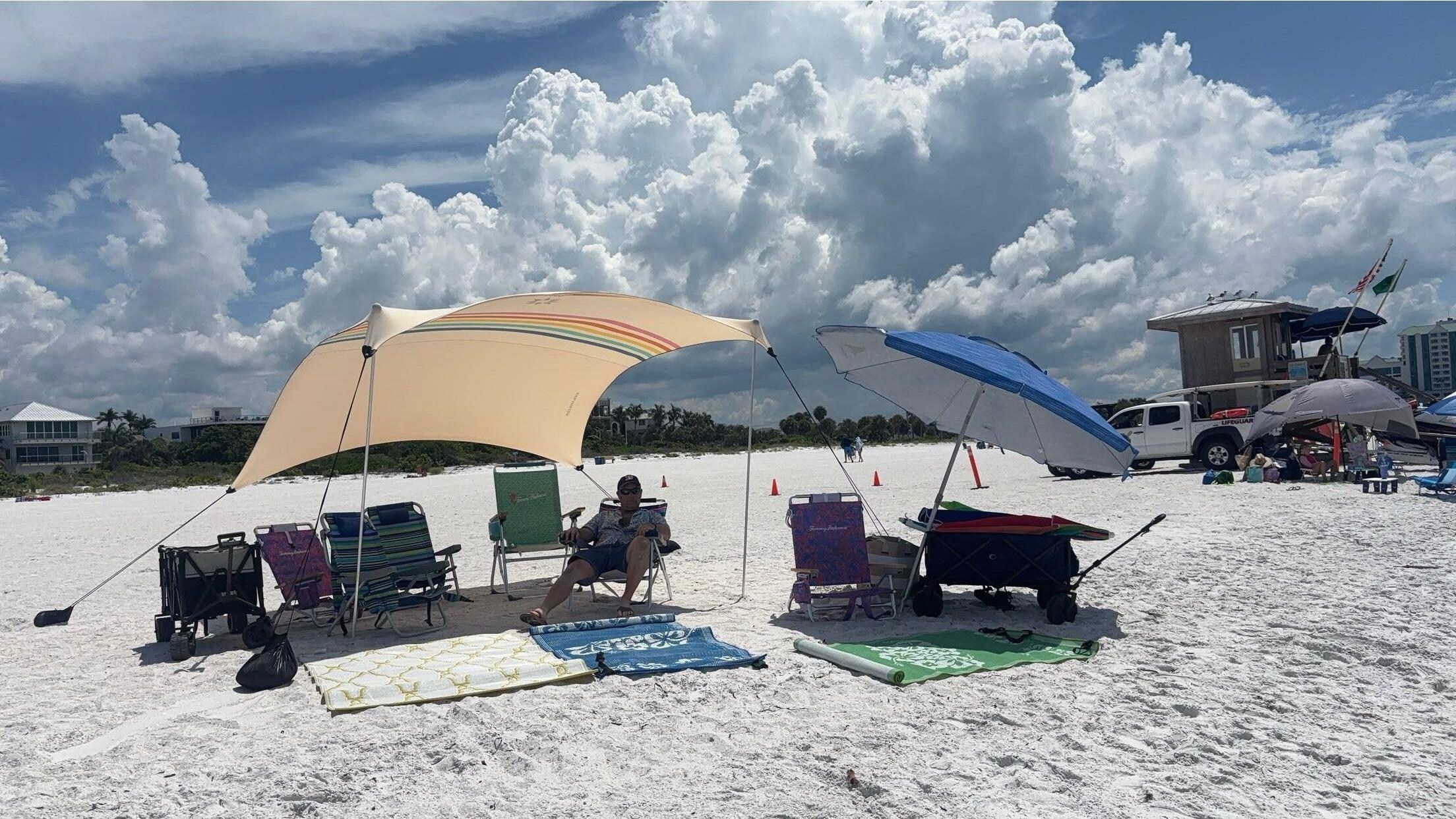 All the beach chairs and shade you need 