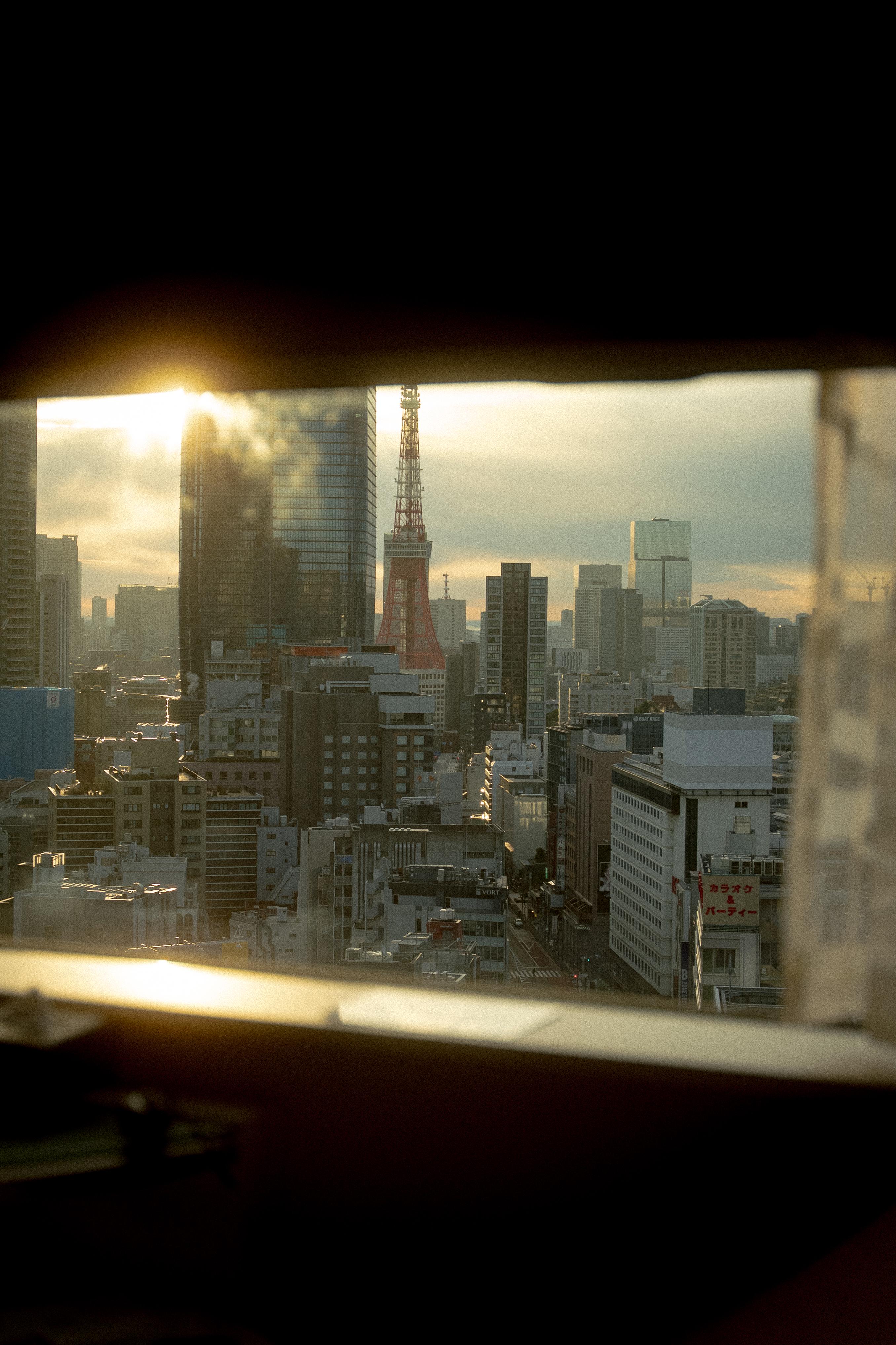 Room view over looking Tokyo tower and The Plaza Tower.