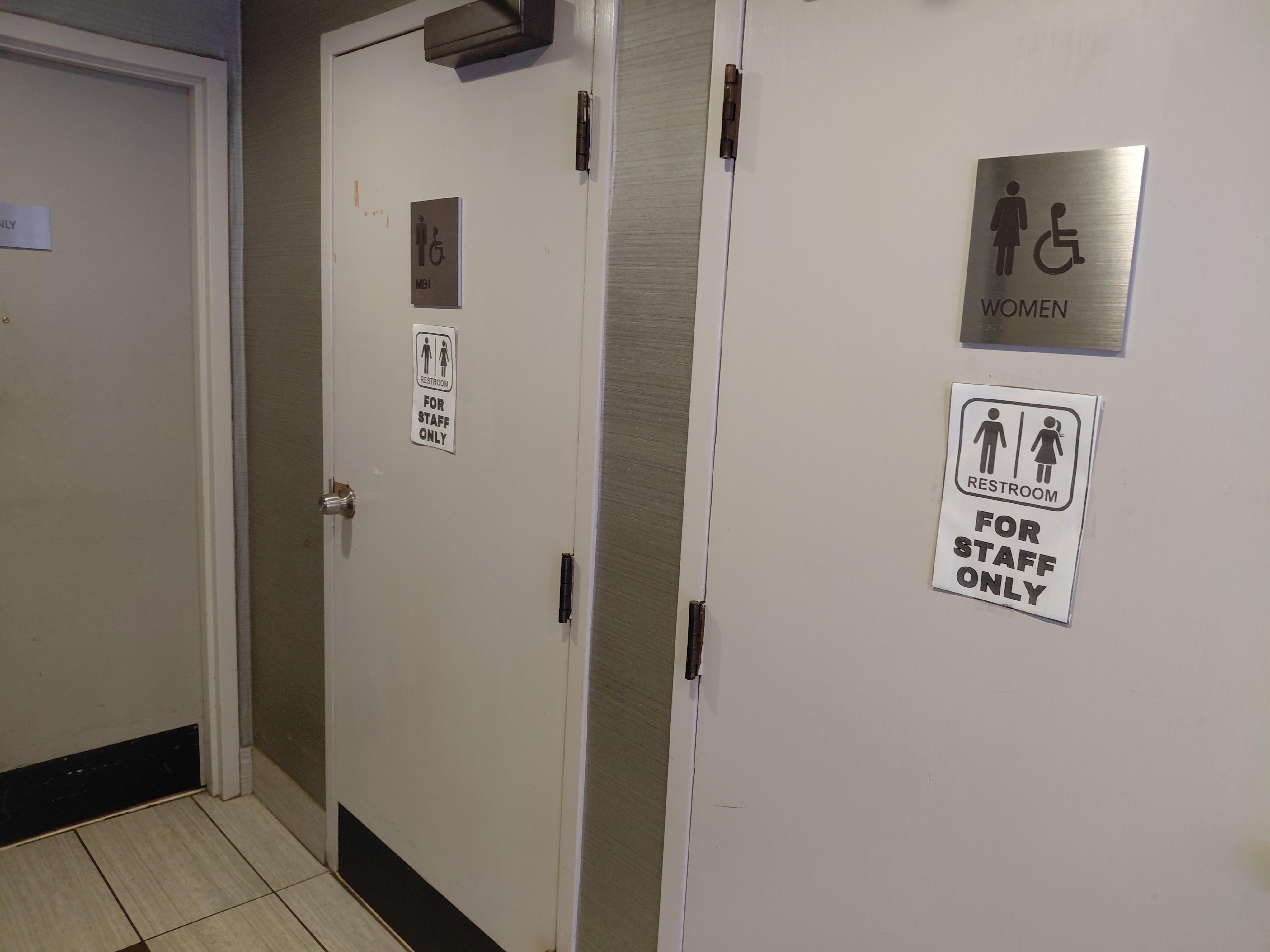 Lobby restrooms staff only.
