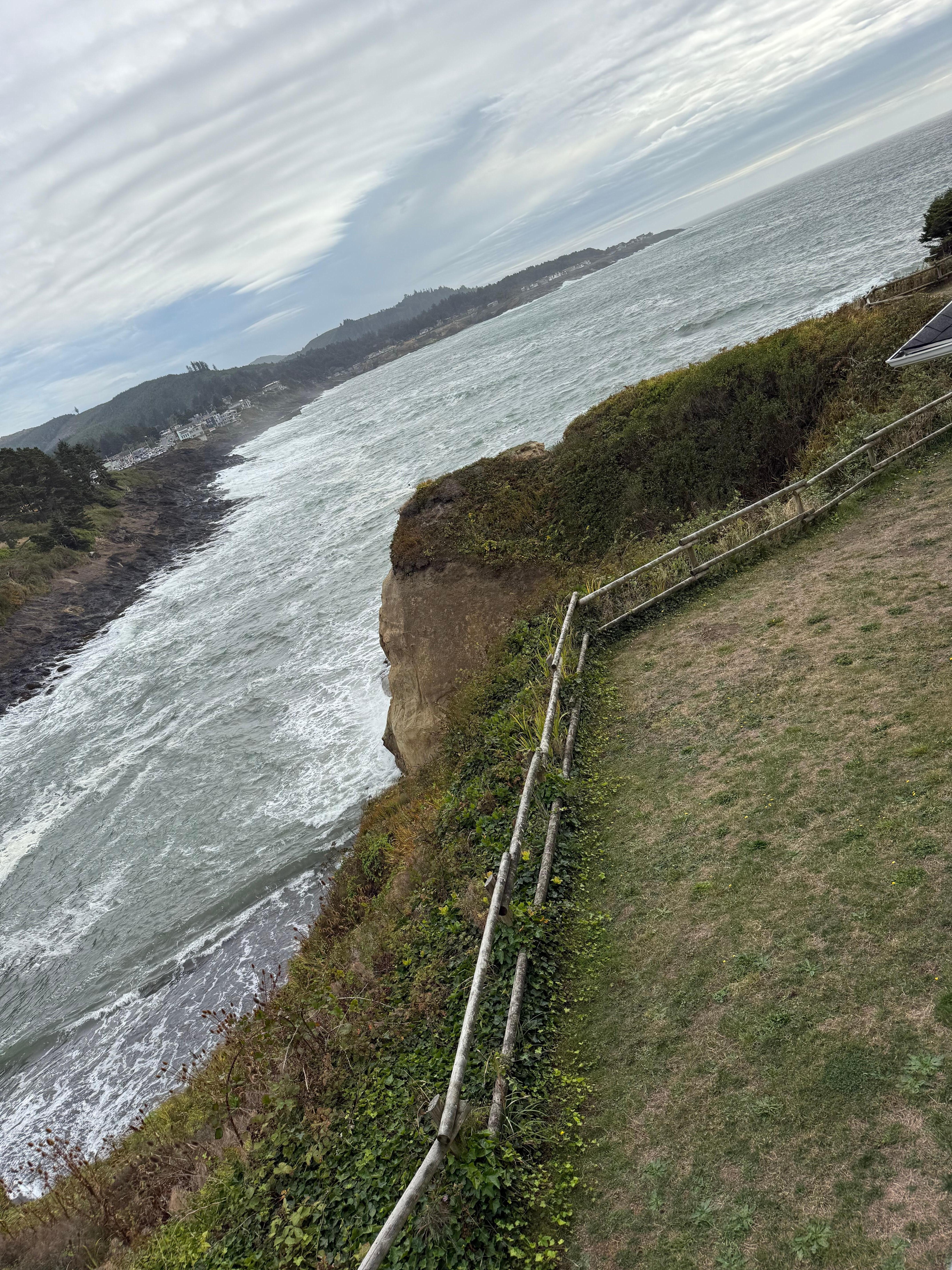 View from balcony in room.