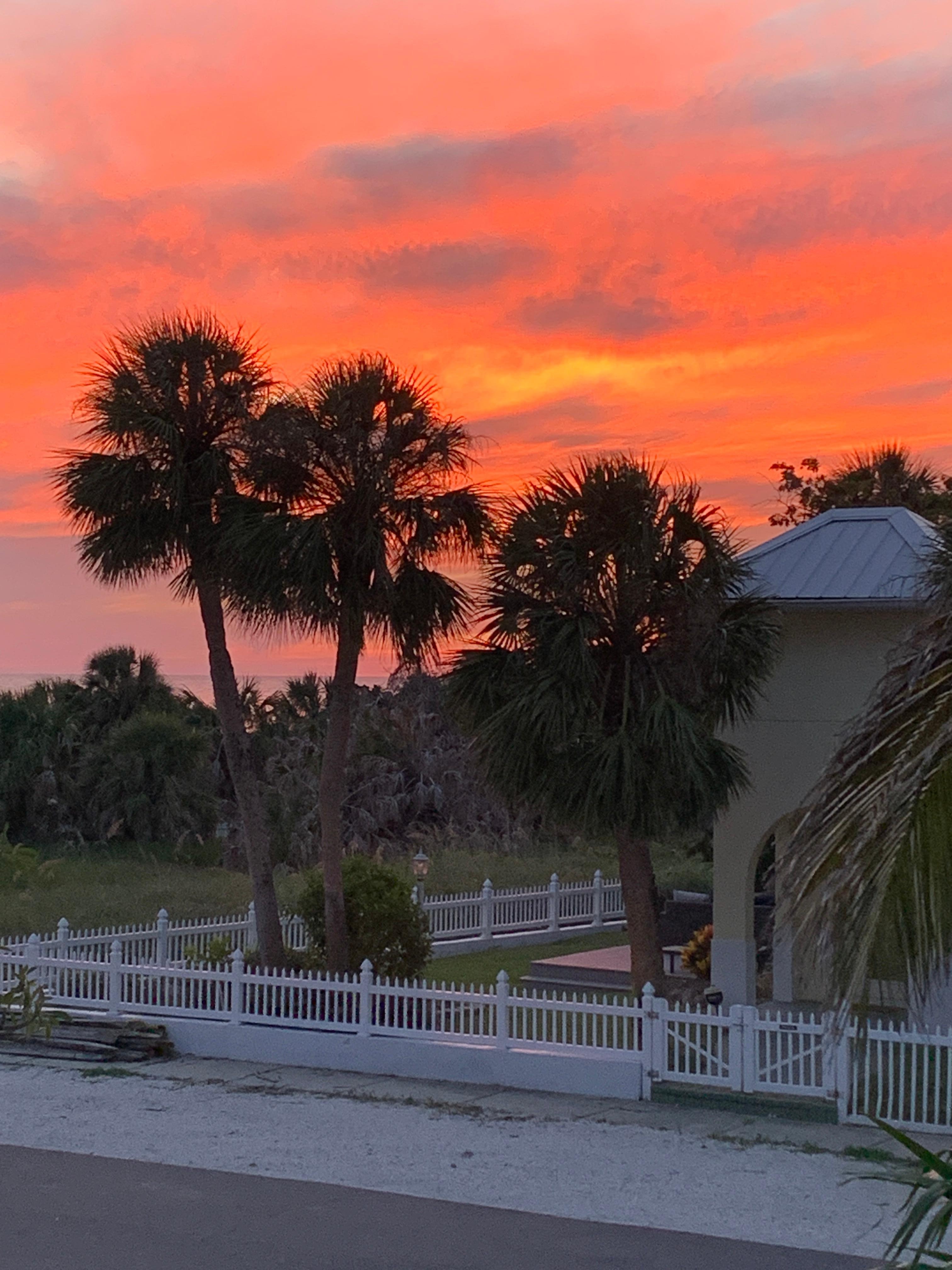 Top deck of the house sunset