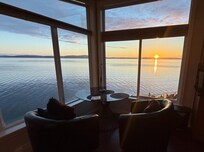 September sunrise from the breakfast / dining table.