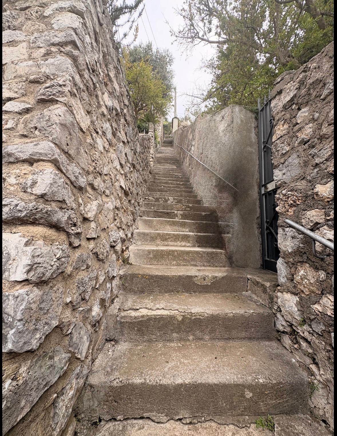 Hike up from the villa to the road to get you to the main road. Pack light! 