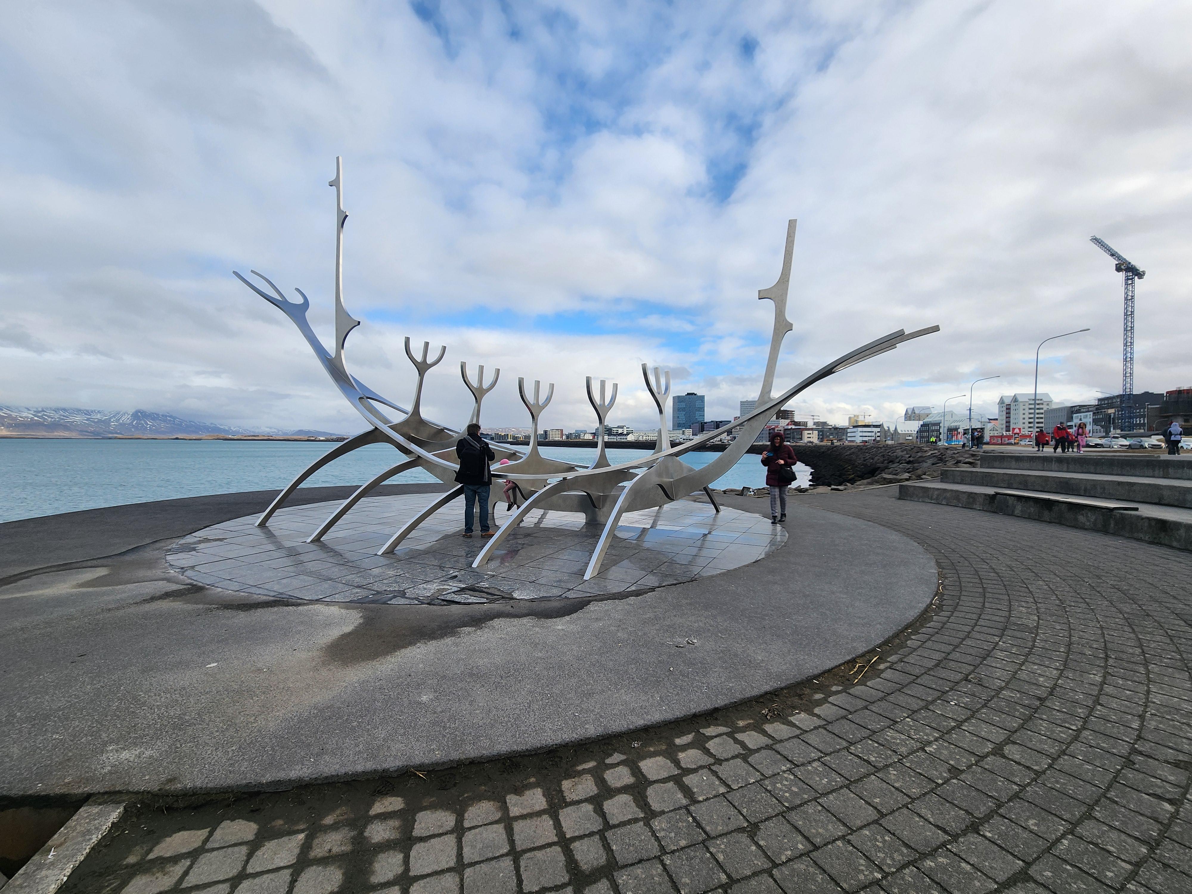 A sculpture on our cold walk by the water