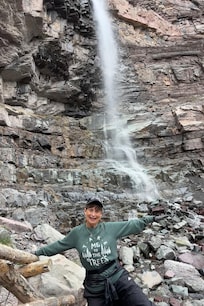 One of the waterfalls right outside the city center