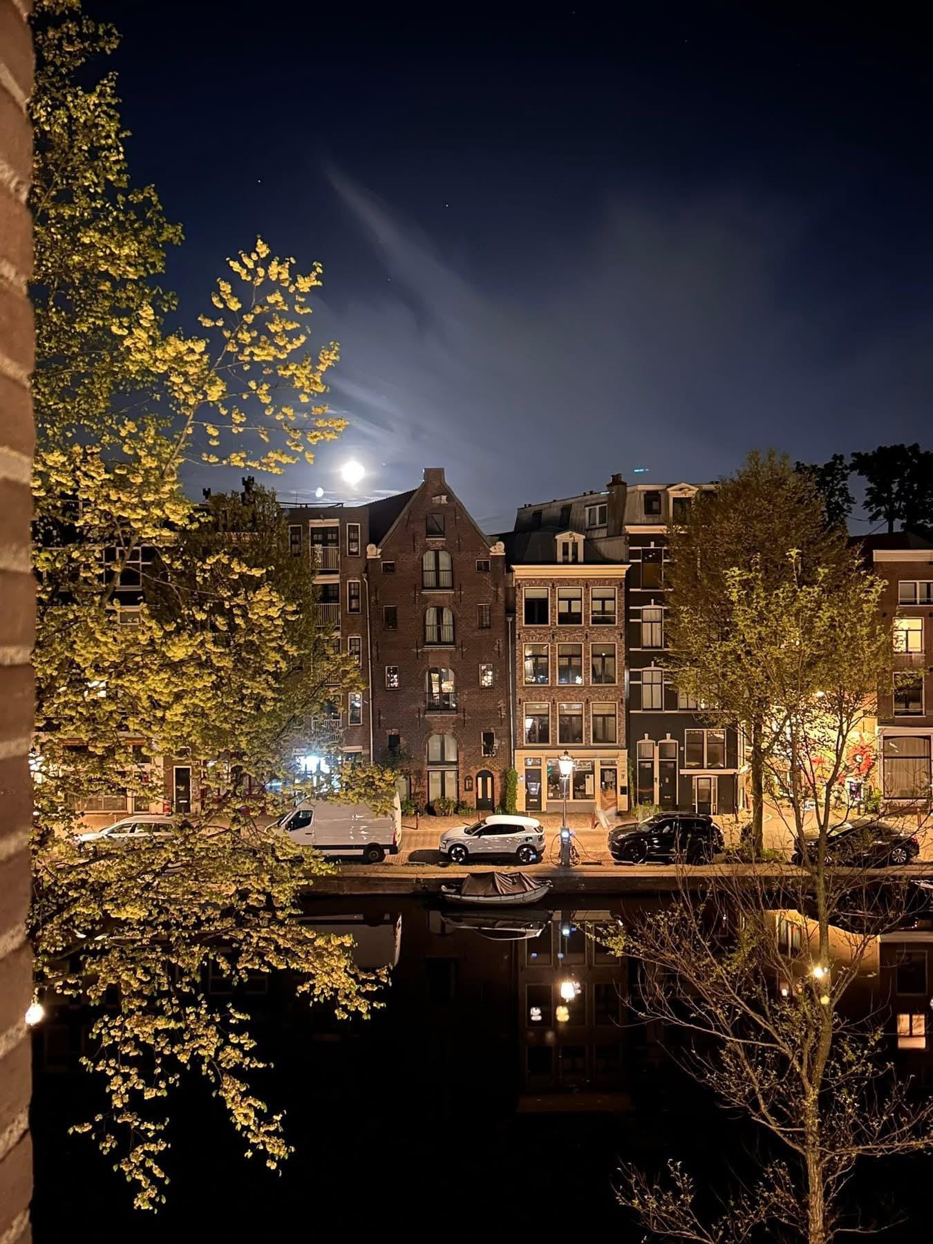 Beautiful moonlit night from our winow