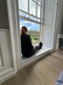 Enjoying the view of Princes St and Edinburgh Castle