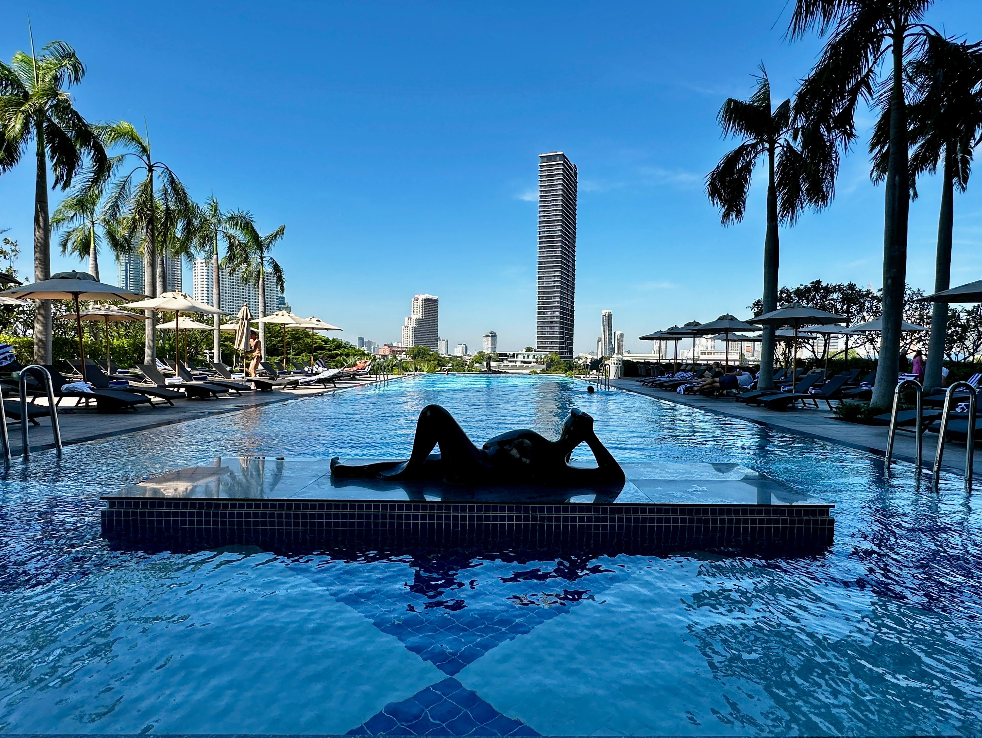 Pool -
View from cabana chairs looking out across Chao Phraya River.