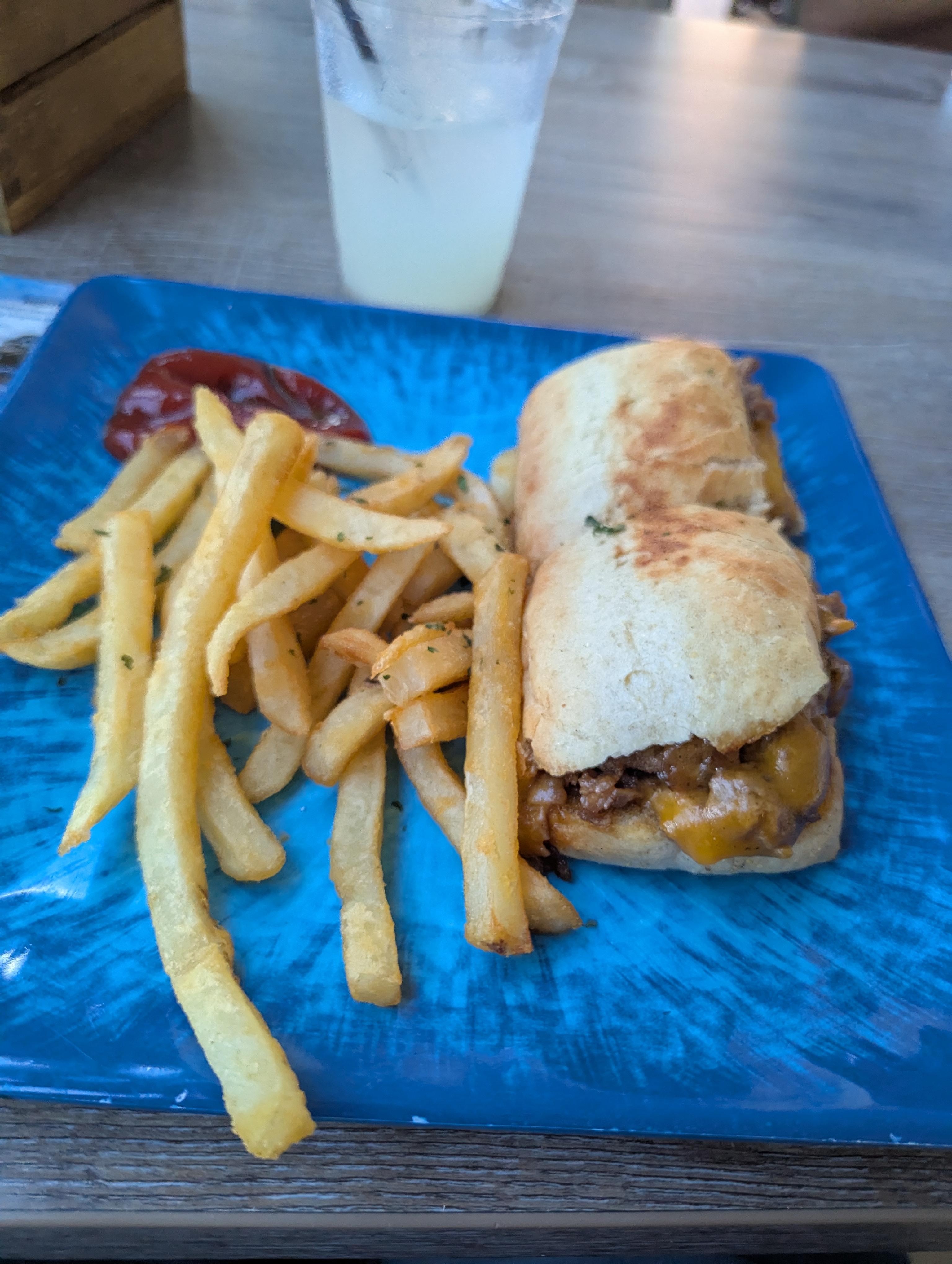 Steak sub l has at the hotel restaurant 