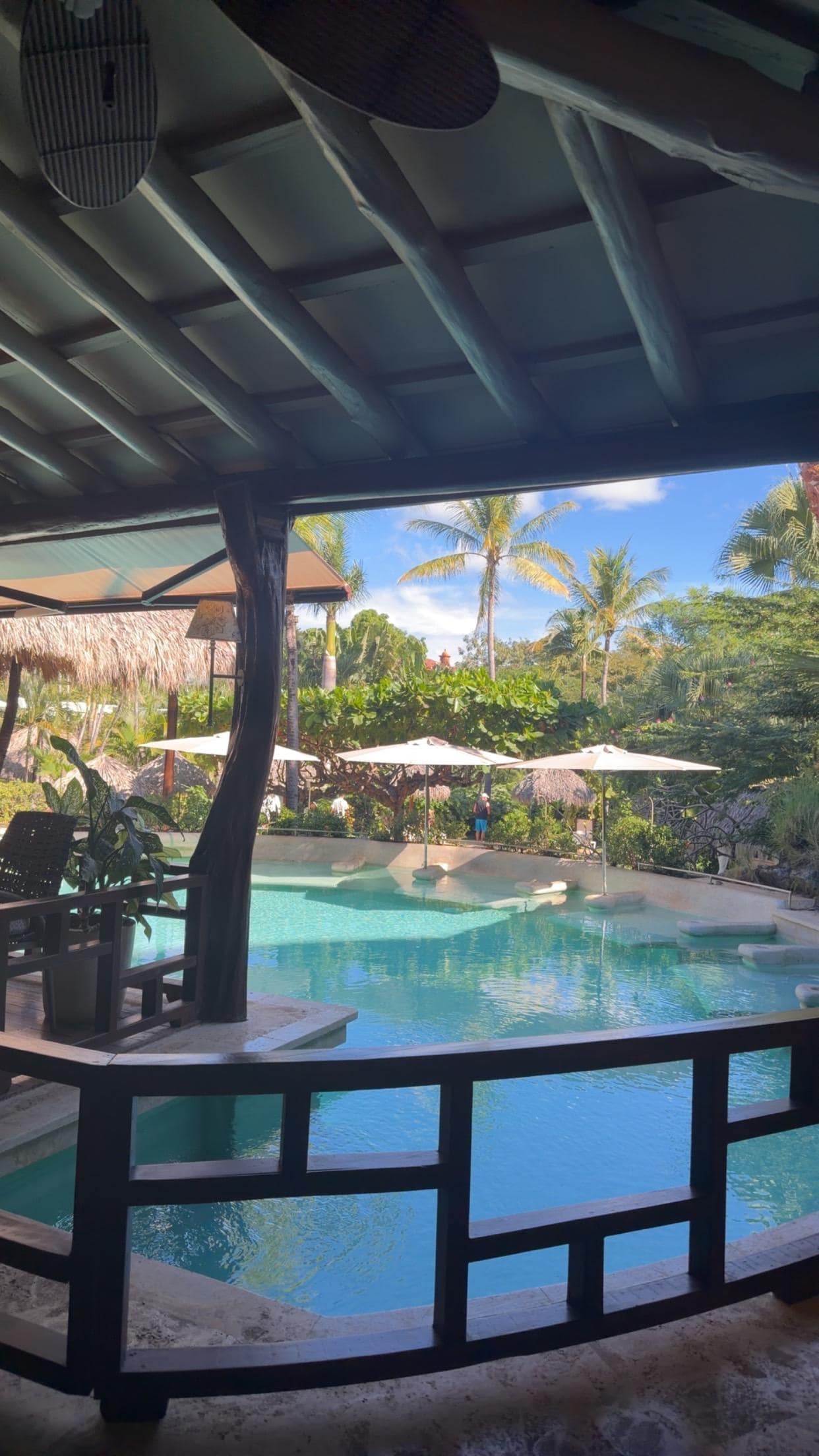 One of the pools off the dining area. 