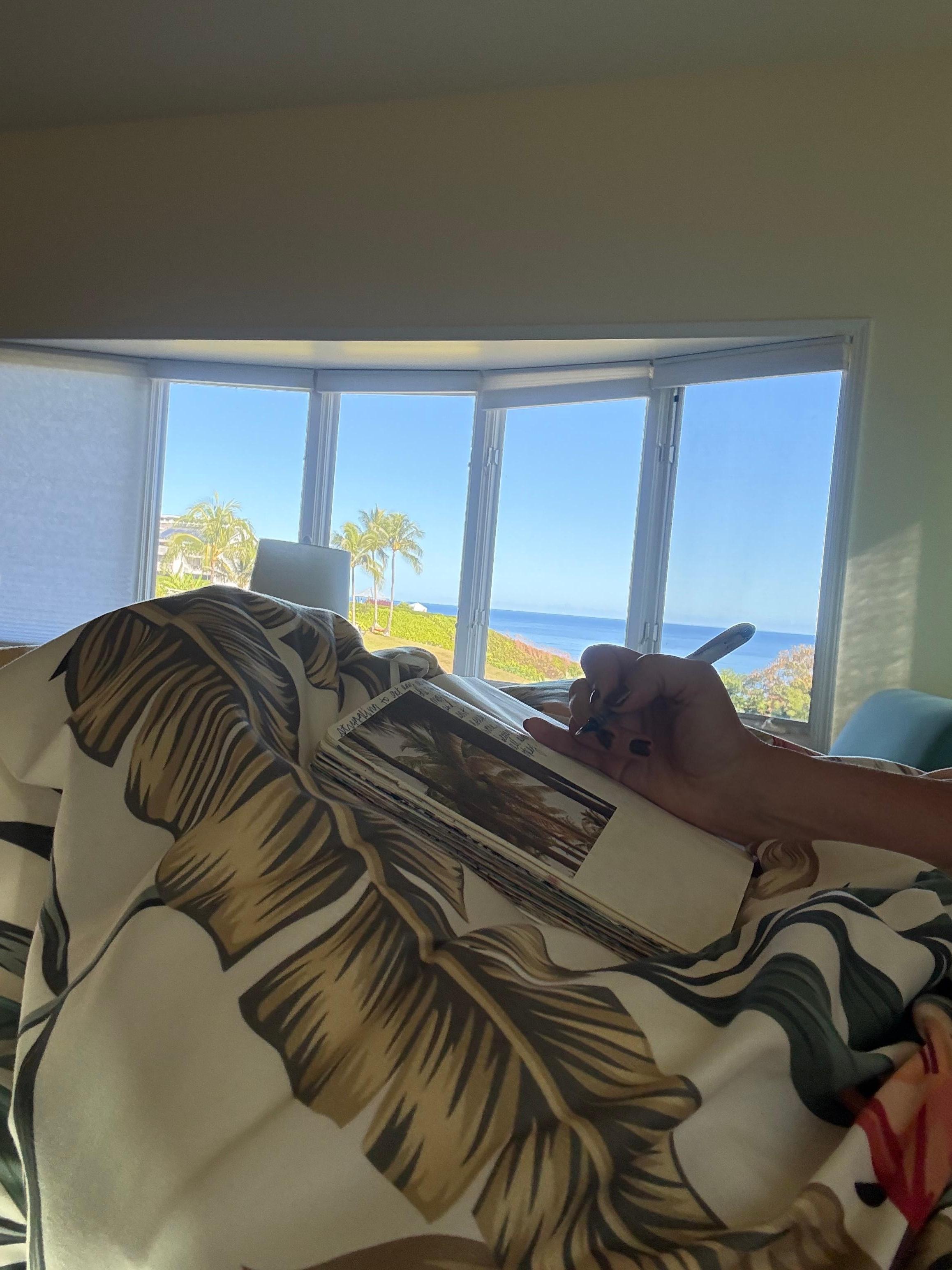 Master bed and view and was lovely 