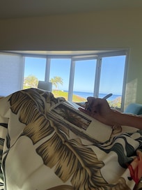 Master bed and view and was lovely