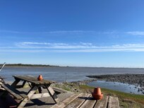 Pause am Eidersperrwerk