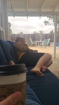We're from Phoenix so 60-ish degrees feels very cold! Enjoyed morning coffee each day on the patio on the super comfortable outdoor sectional.
