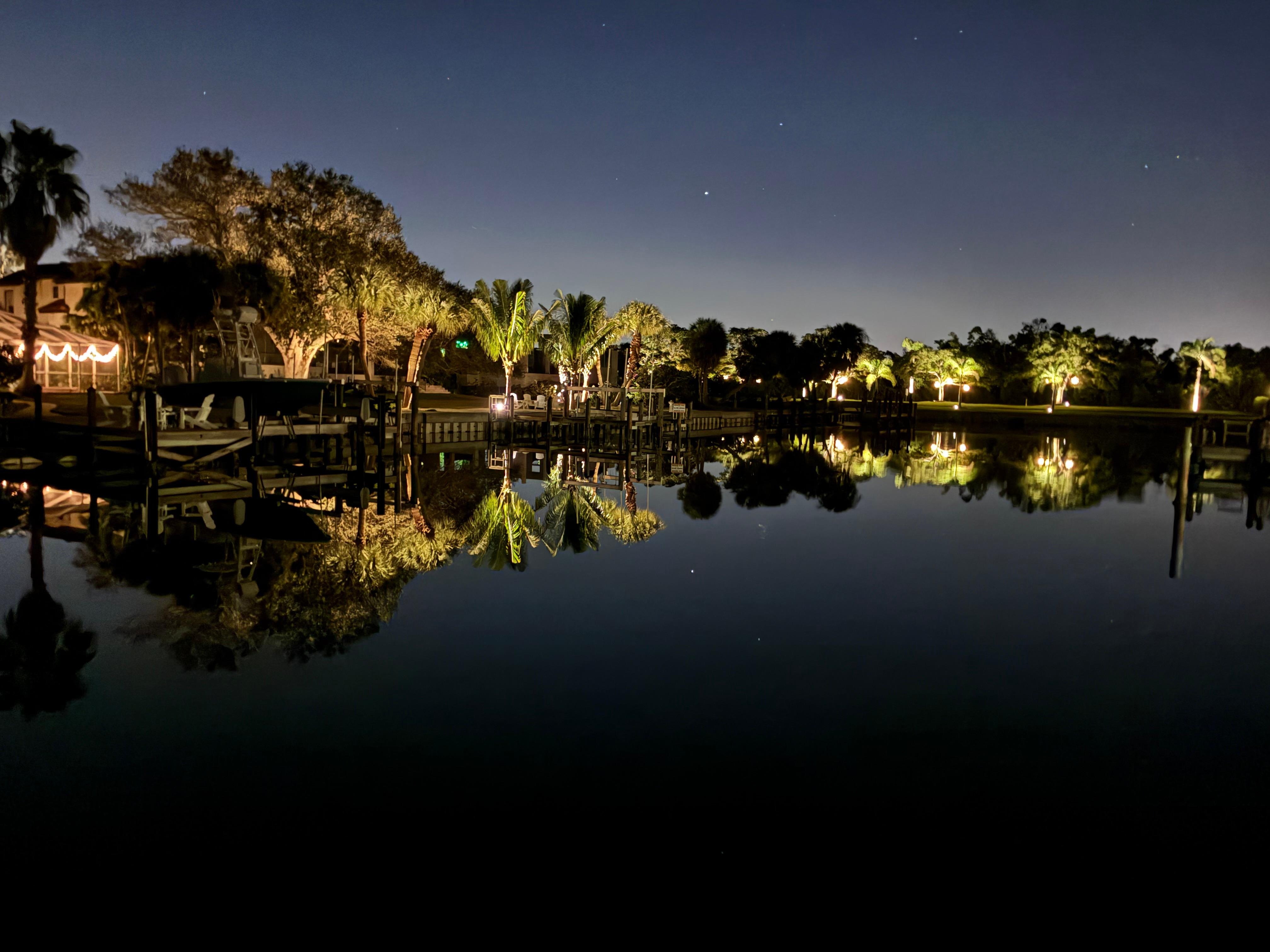 Night view from the dock just gorgeous 