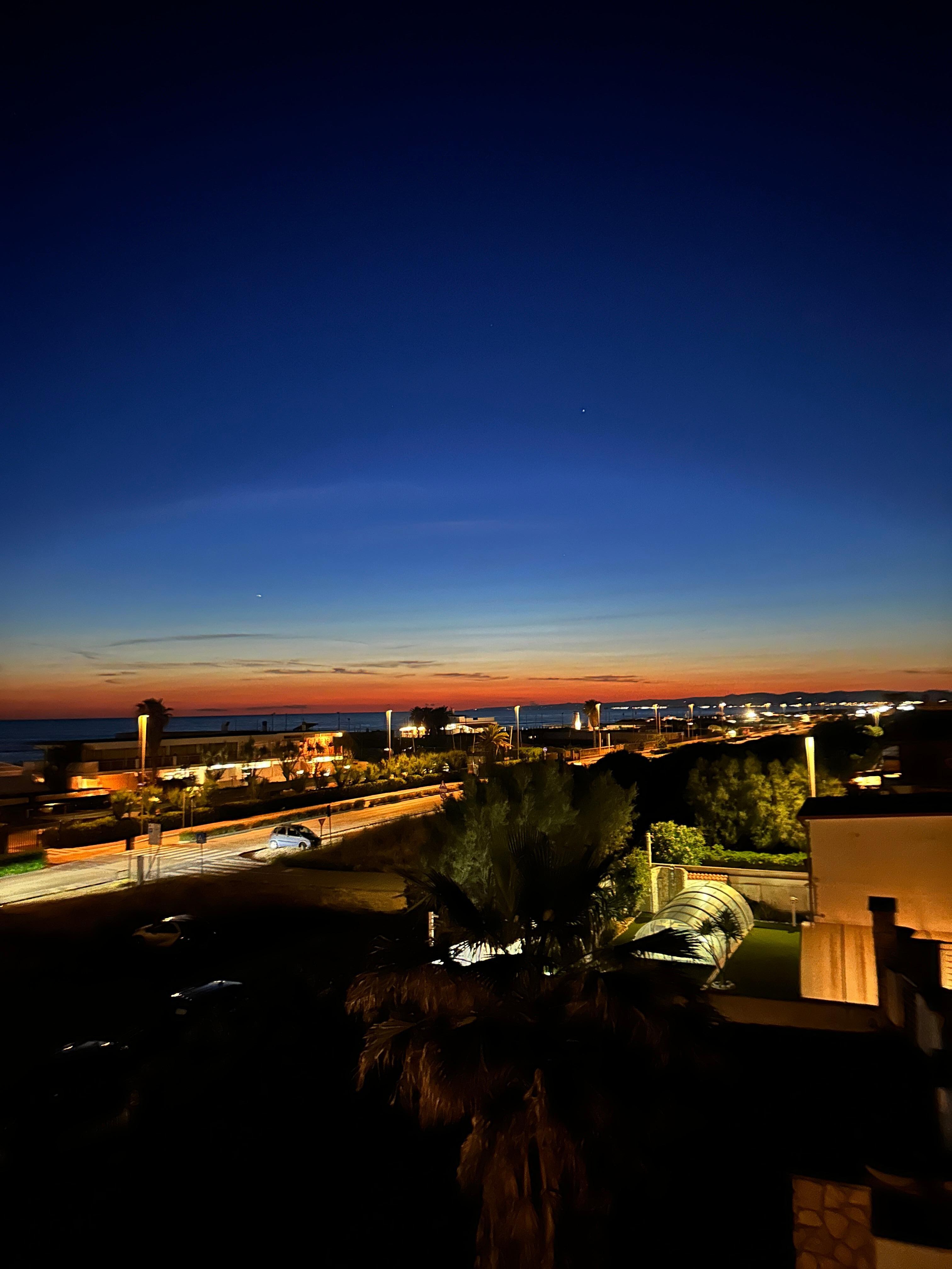 Balcony view at night