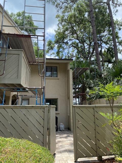 Scaffolding all over the unit