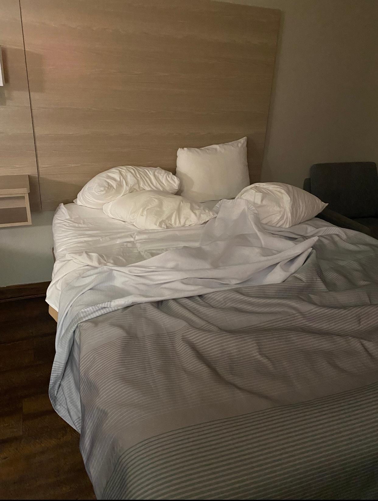 Bed was already used like someone was recently in there 