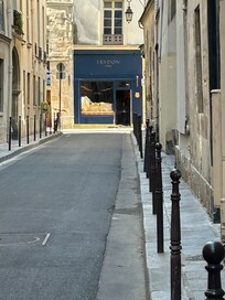 Looking up the street