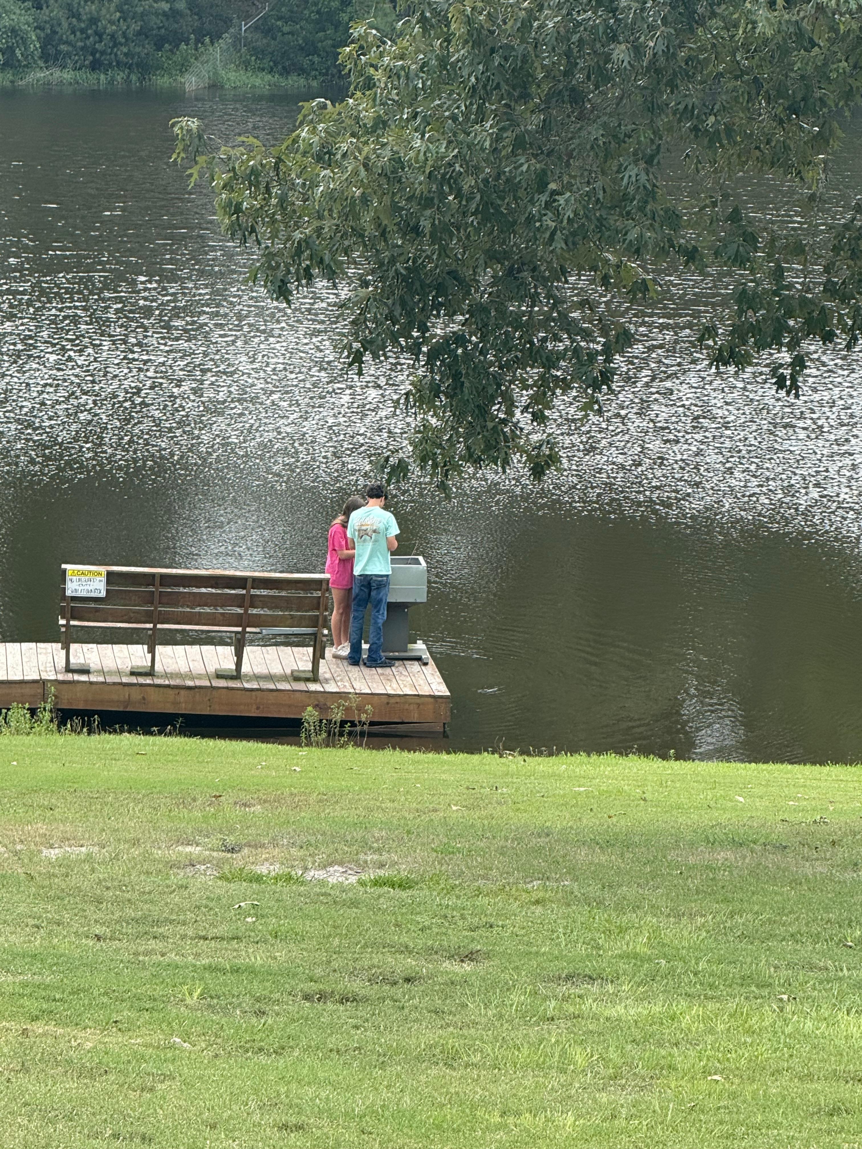 The kids enjoyed fishing off the dock!!