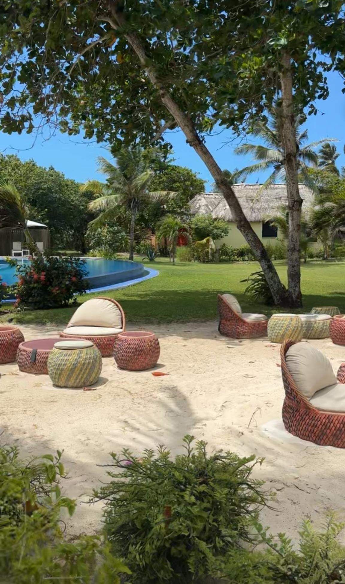 Beautiful pool space and resort decor 