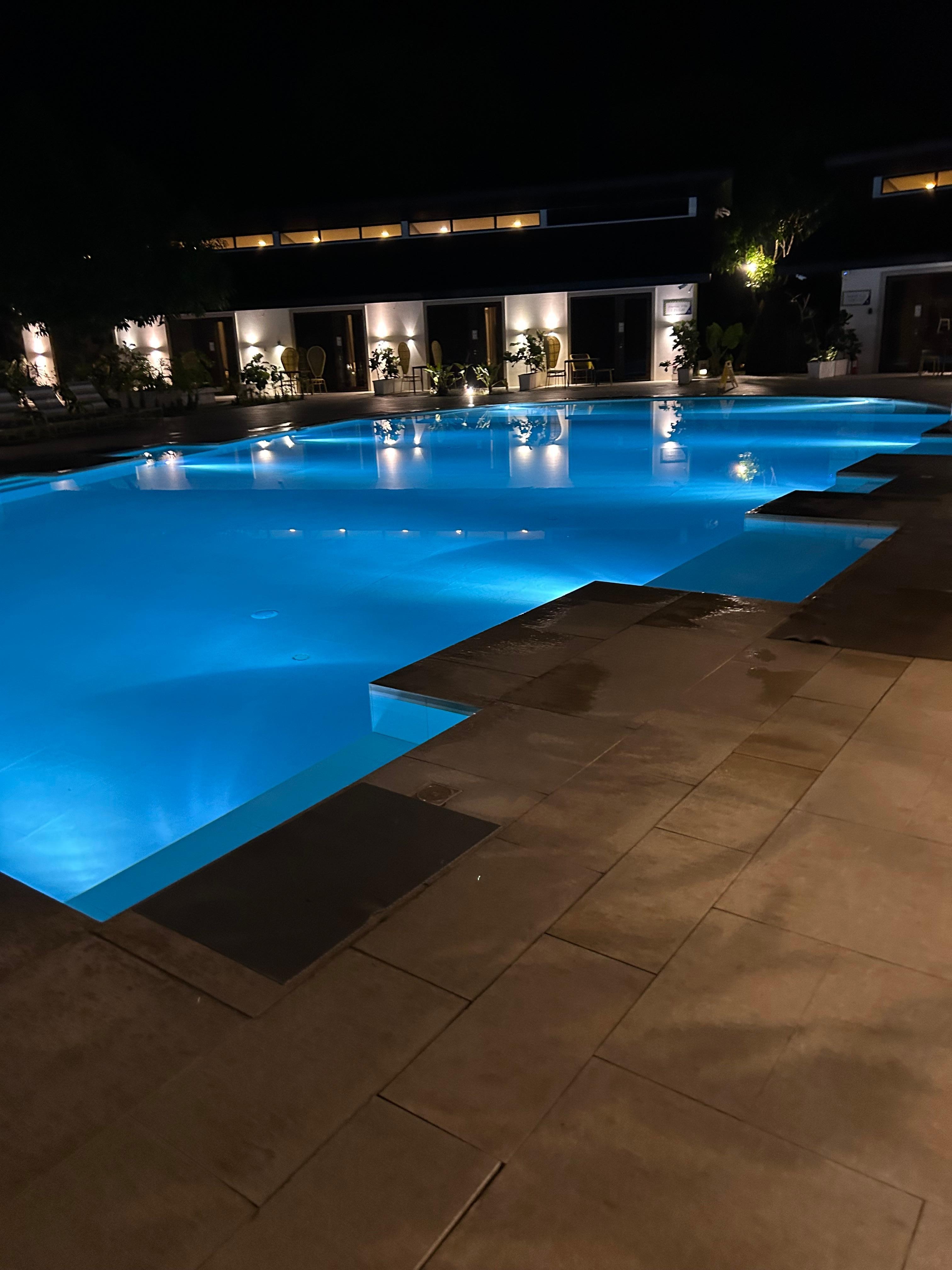 One of the three pools included in the accommodation 