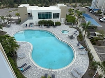 View of the pool from the unit balcony