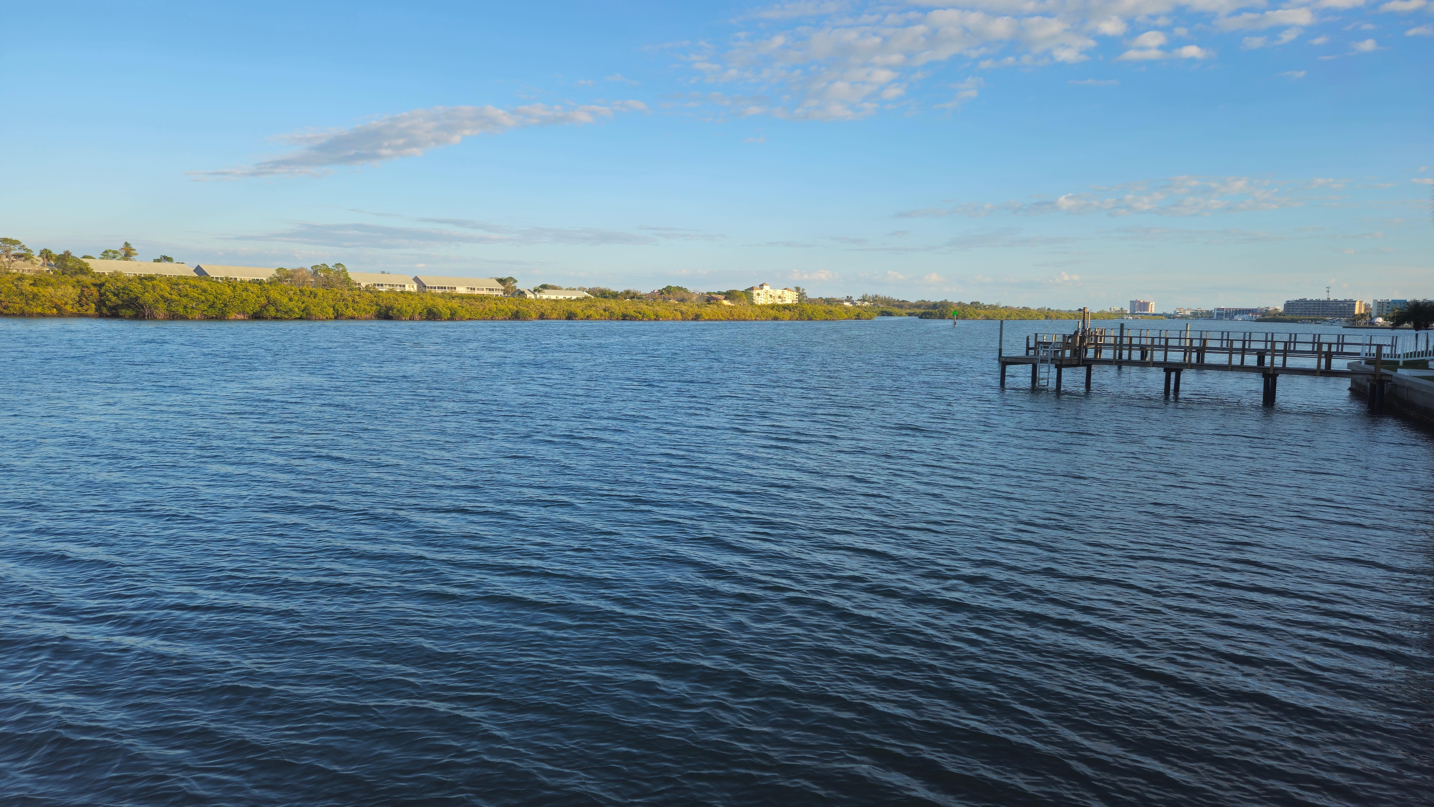 View of the intercoastal waterway from the dock and pool area