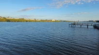 View of the intercoastal waterway from the dock and pool area