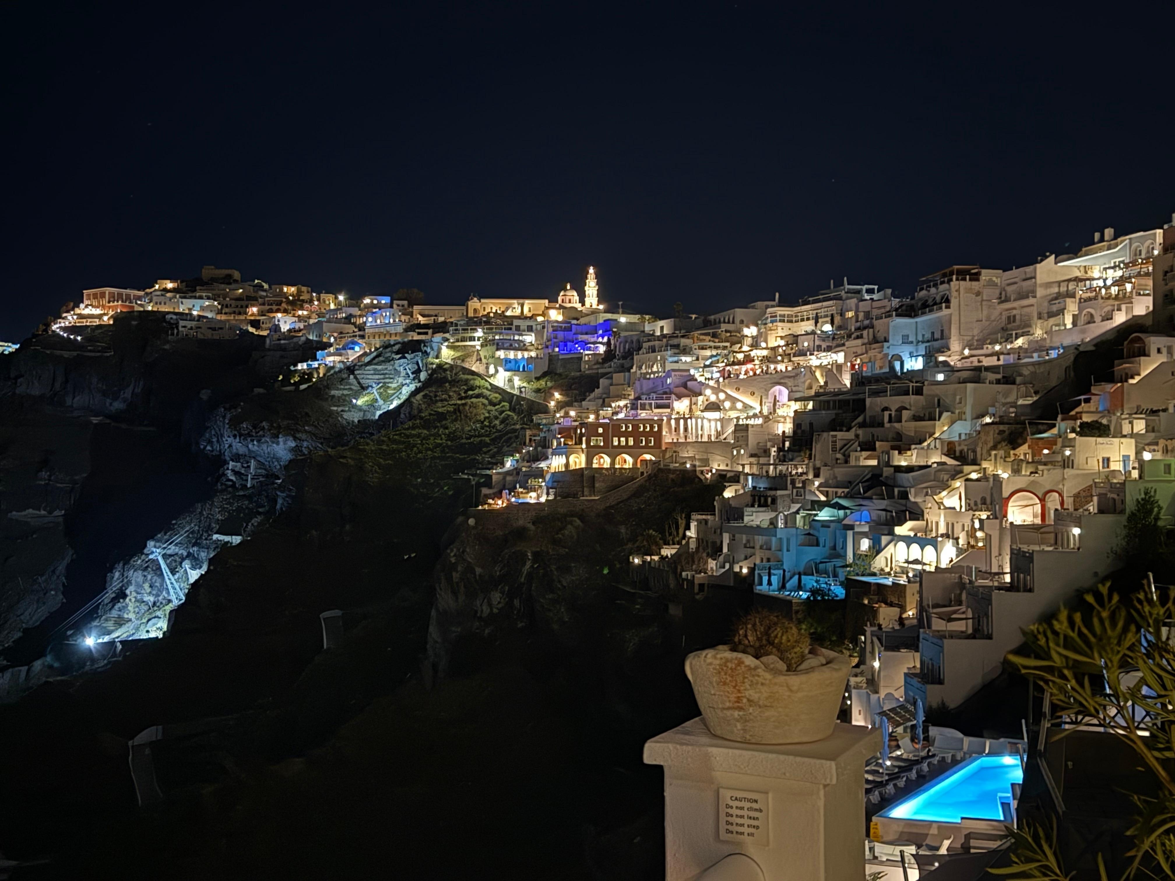 View from Hotel Keti balcony during the night