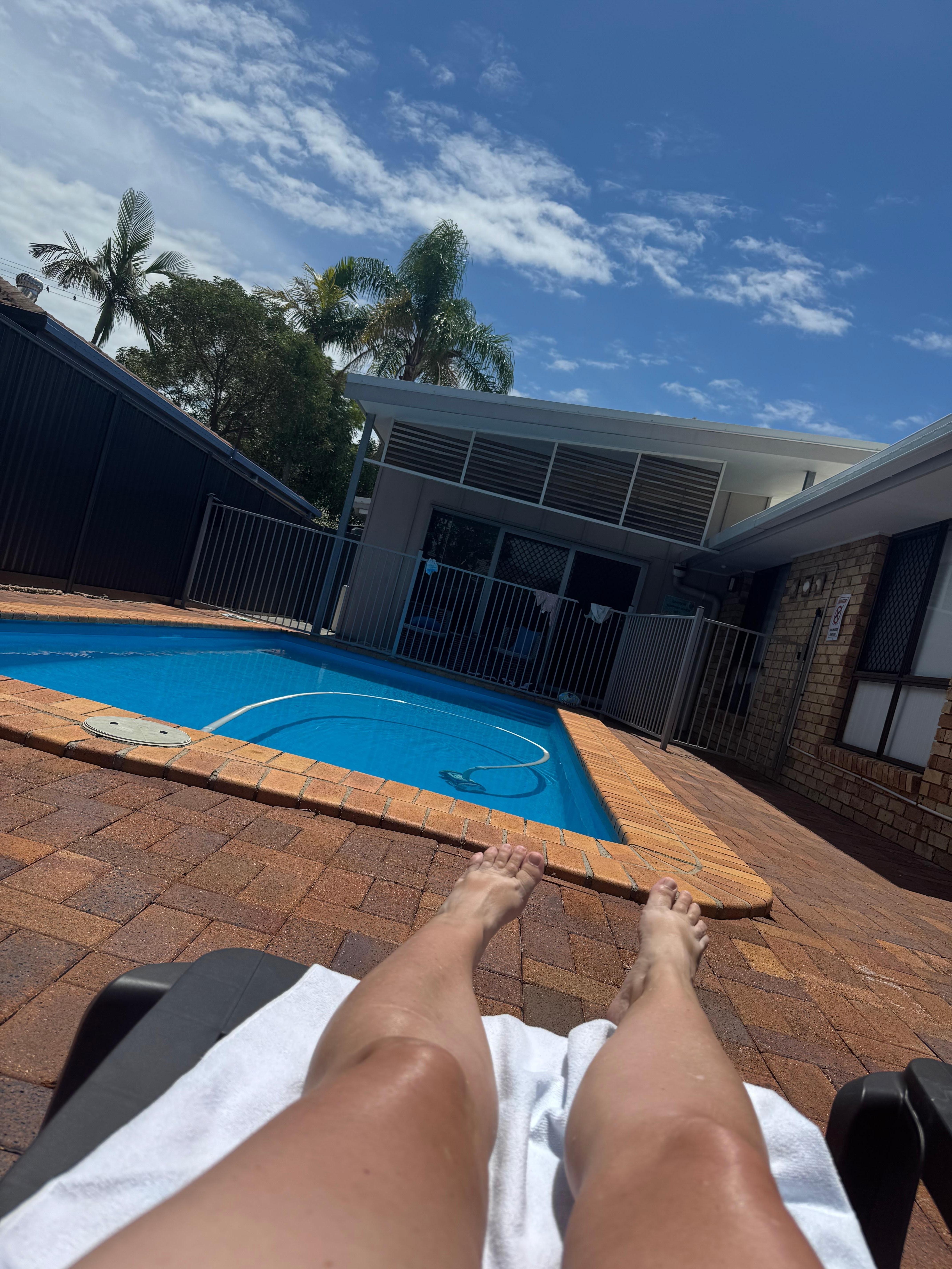 The pool is amazing. Clean and the water temperature was perfect every time no matter what time of day it was used.