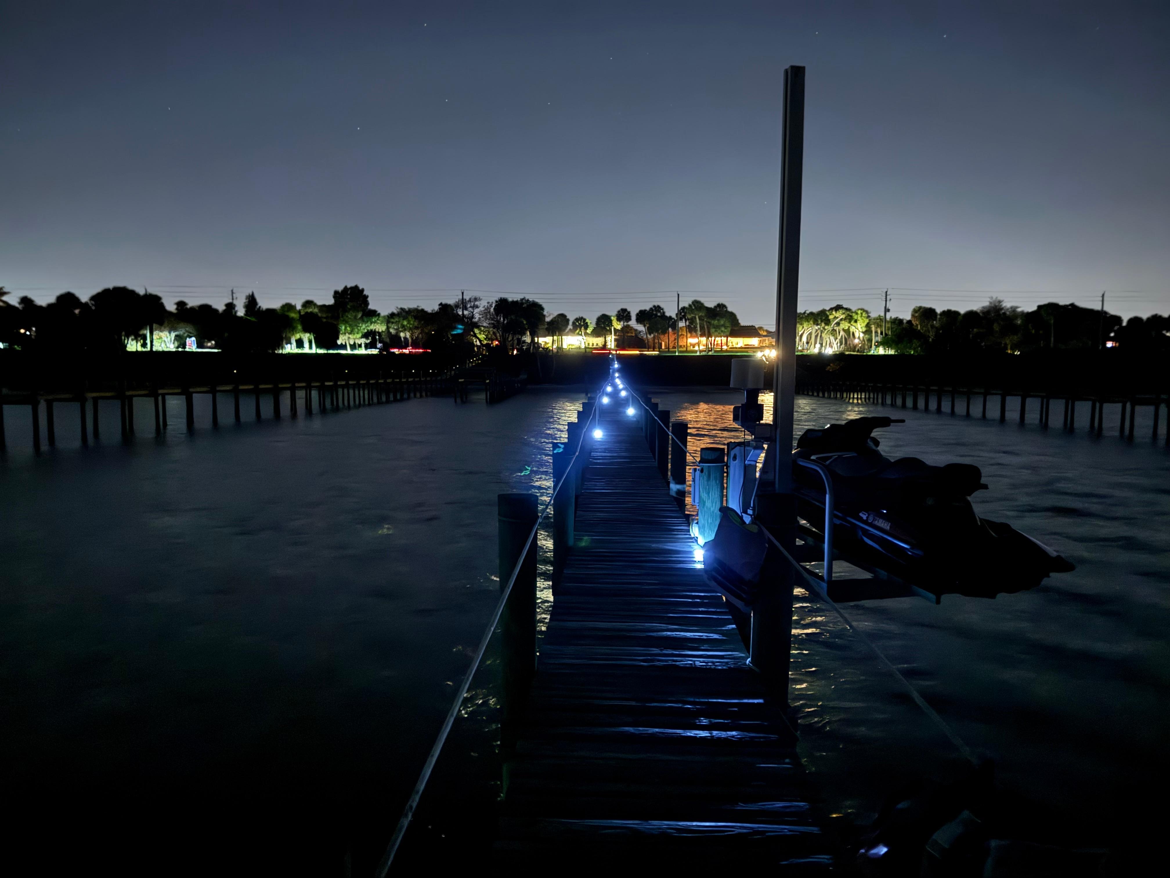This night shot is from the dock at the house. 