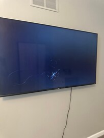 Busted tv in front bedroom