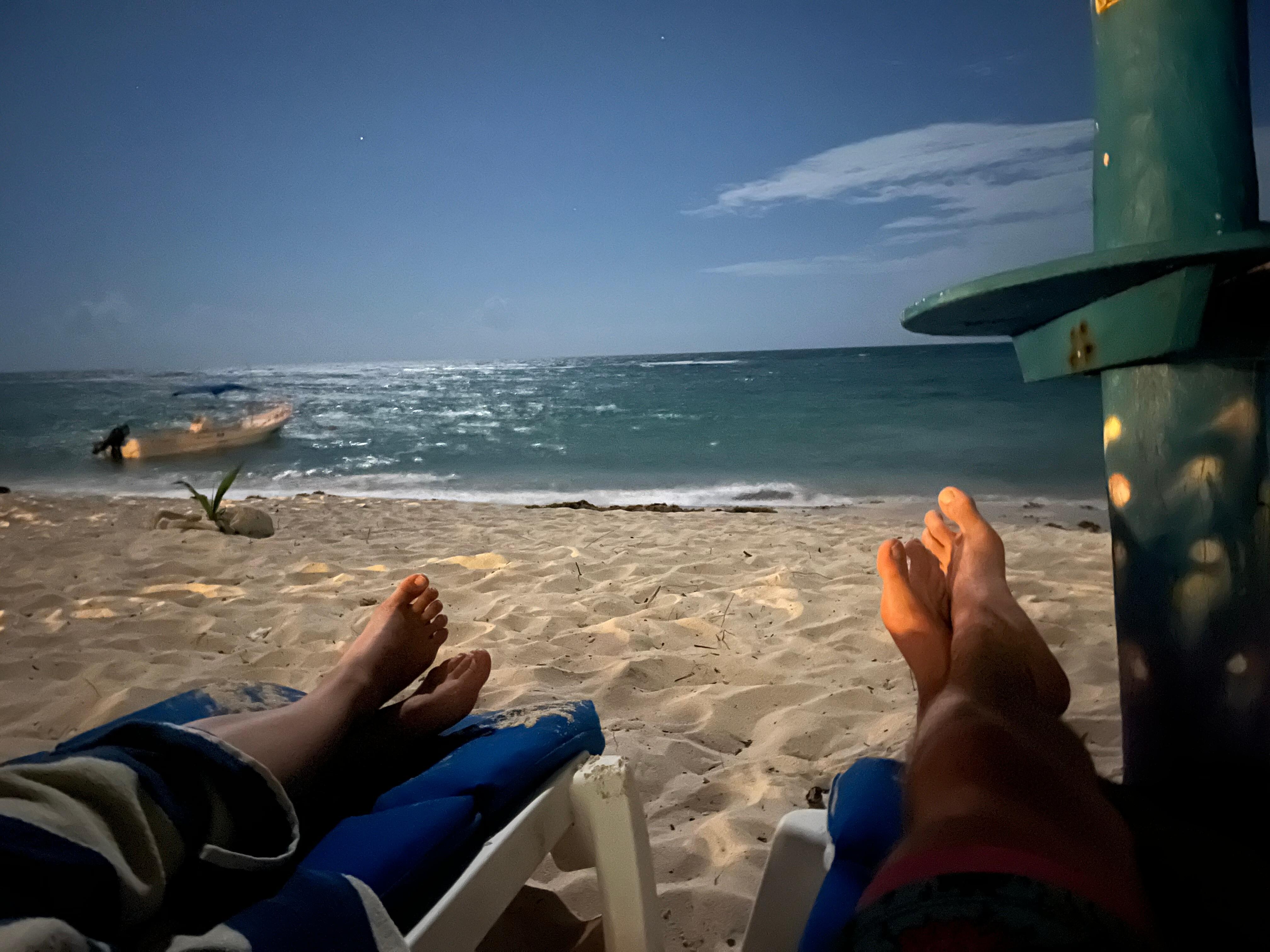 The beach in the evening