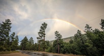 Rainbow right outside our cabin