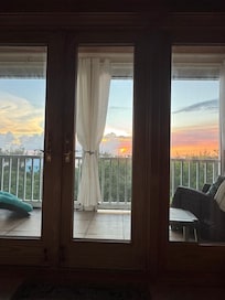 Sunset from inside master bedroom on the recliners.