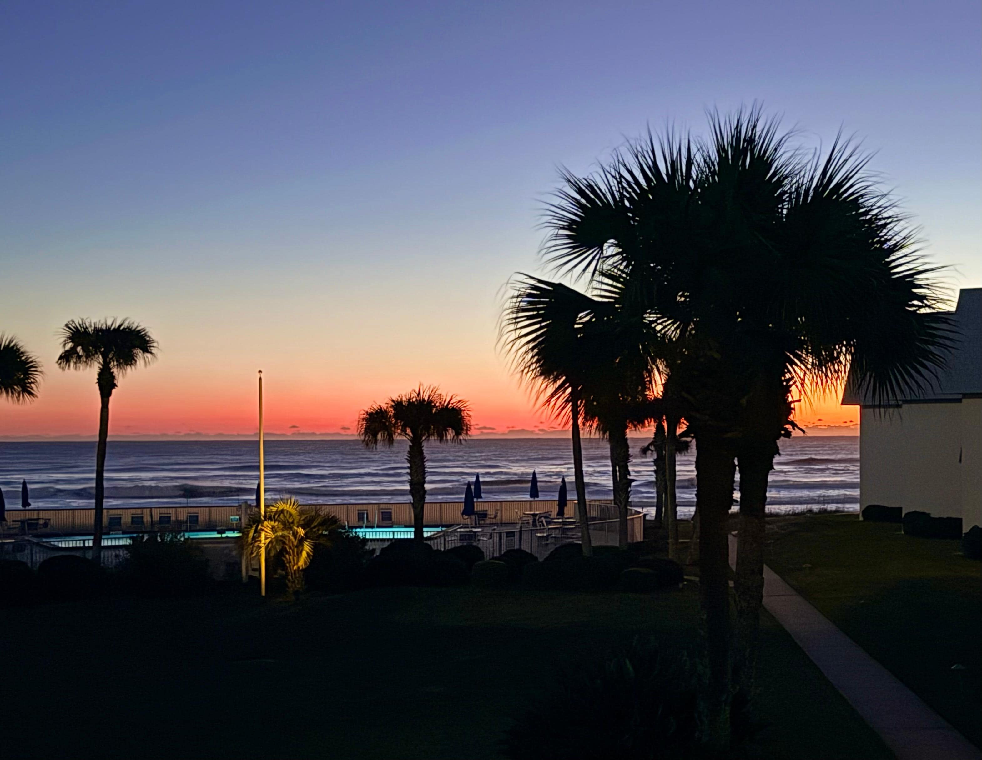 Early morning view from the balcony. 