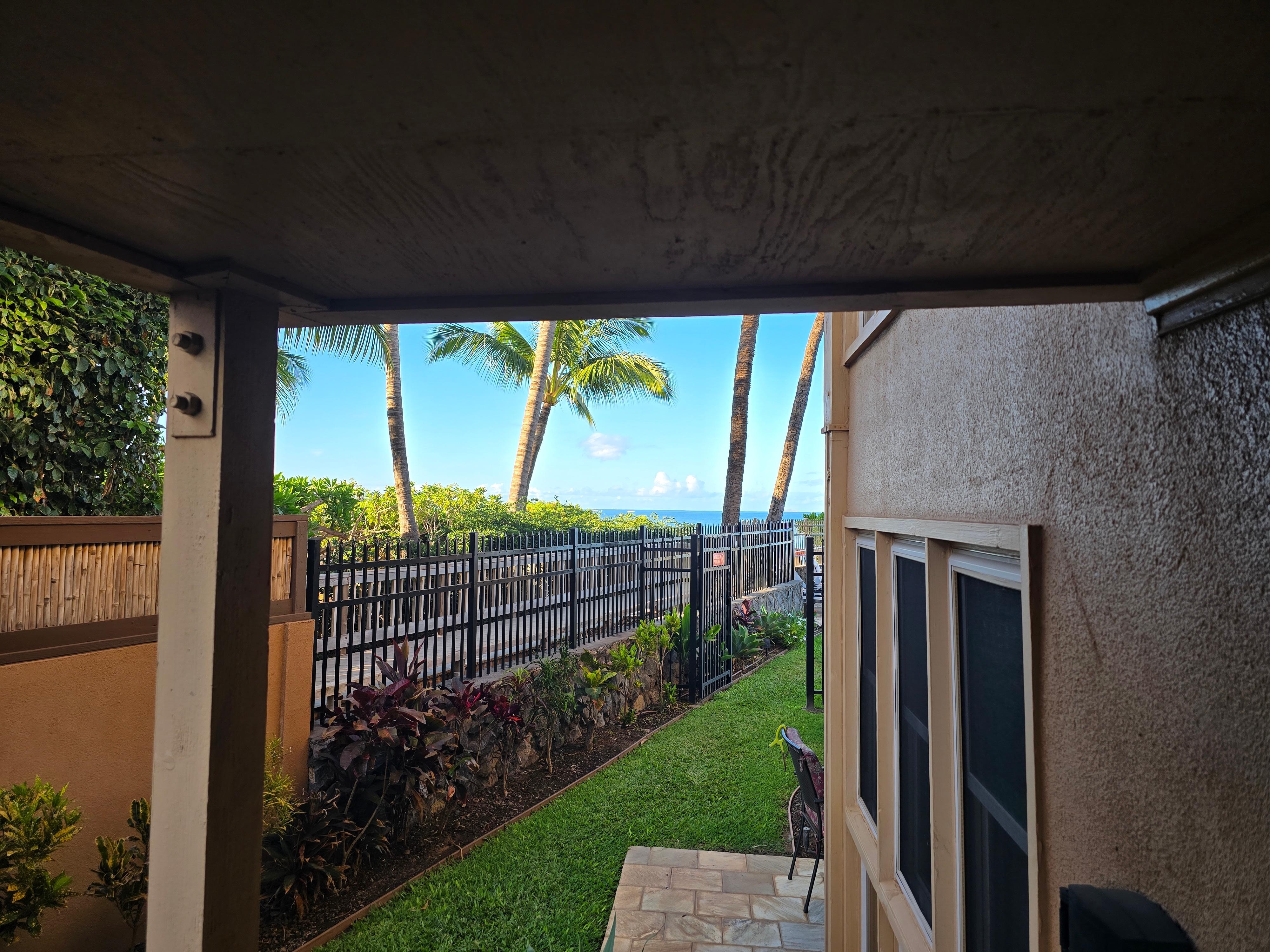Lanai looking out at the bay.